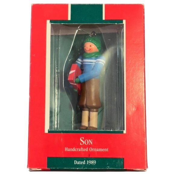 Hallmark Keepsake Ornament Son Handcrafted 1989 With Box - Picture 1 of 7